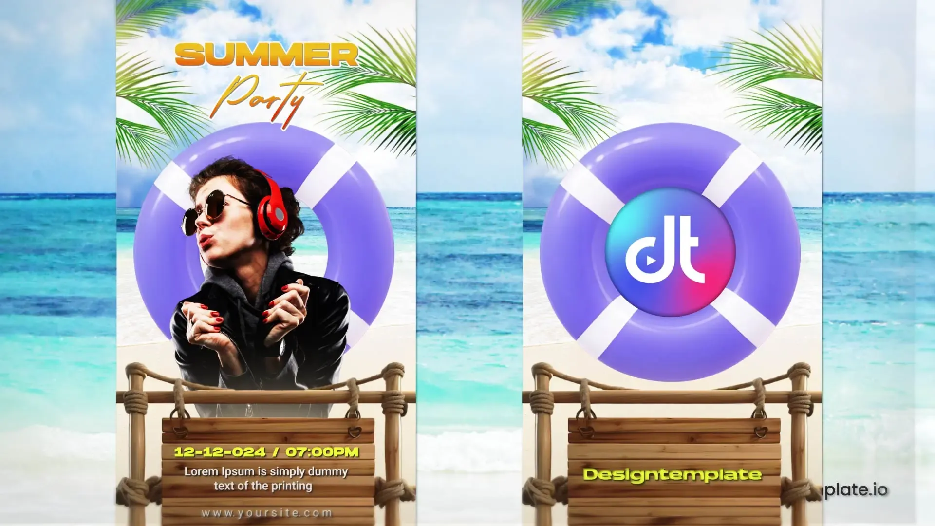Summer Party Invitation Flyer Instagram Story